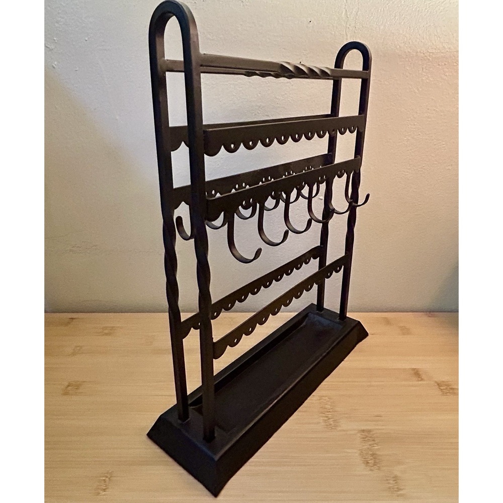 Black Metal Jewelry Stand Organizer Display Earrings Necklace Accessory SEE NOTE